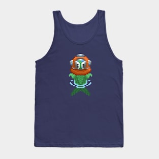 Pixel Art Fish Diver Clear Tank Top